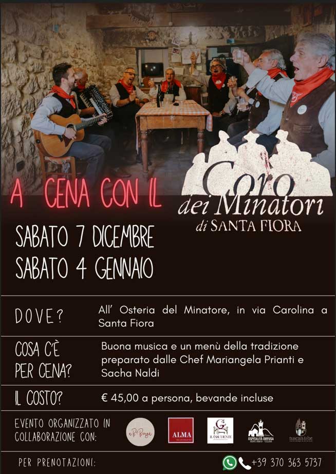 A cena con il coro dei minatori di Santa Fiora