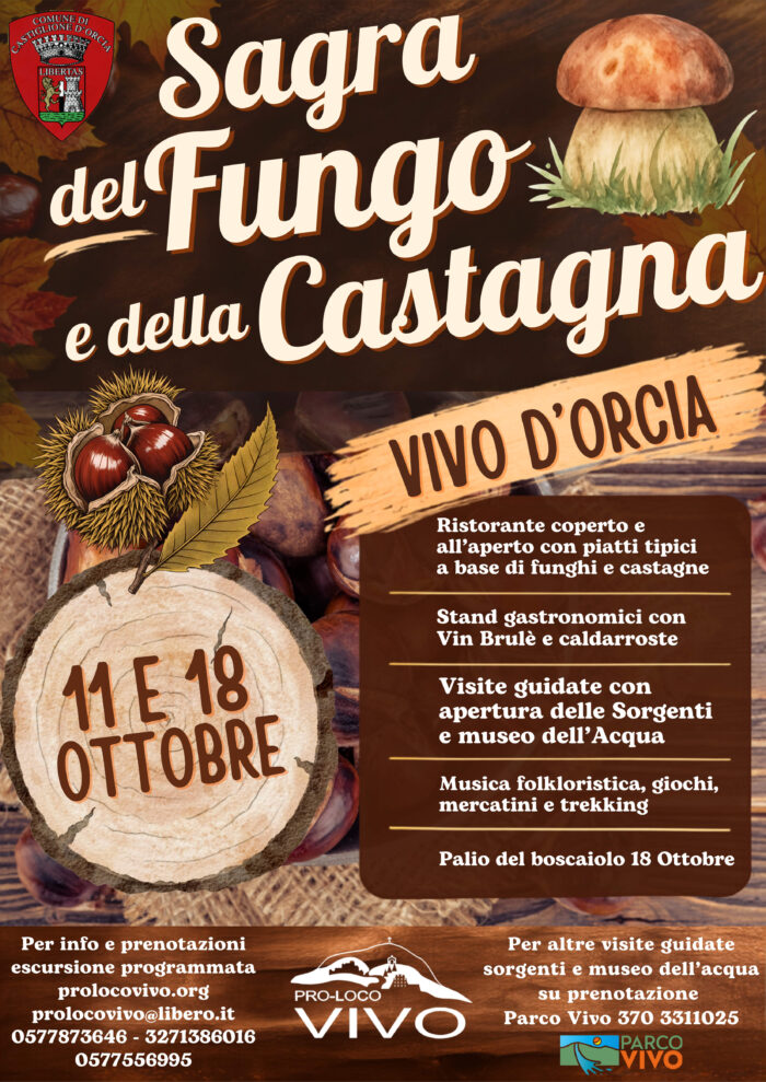 Sagra del fungo e della castagna 2026 vivo d'orcia